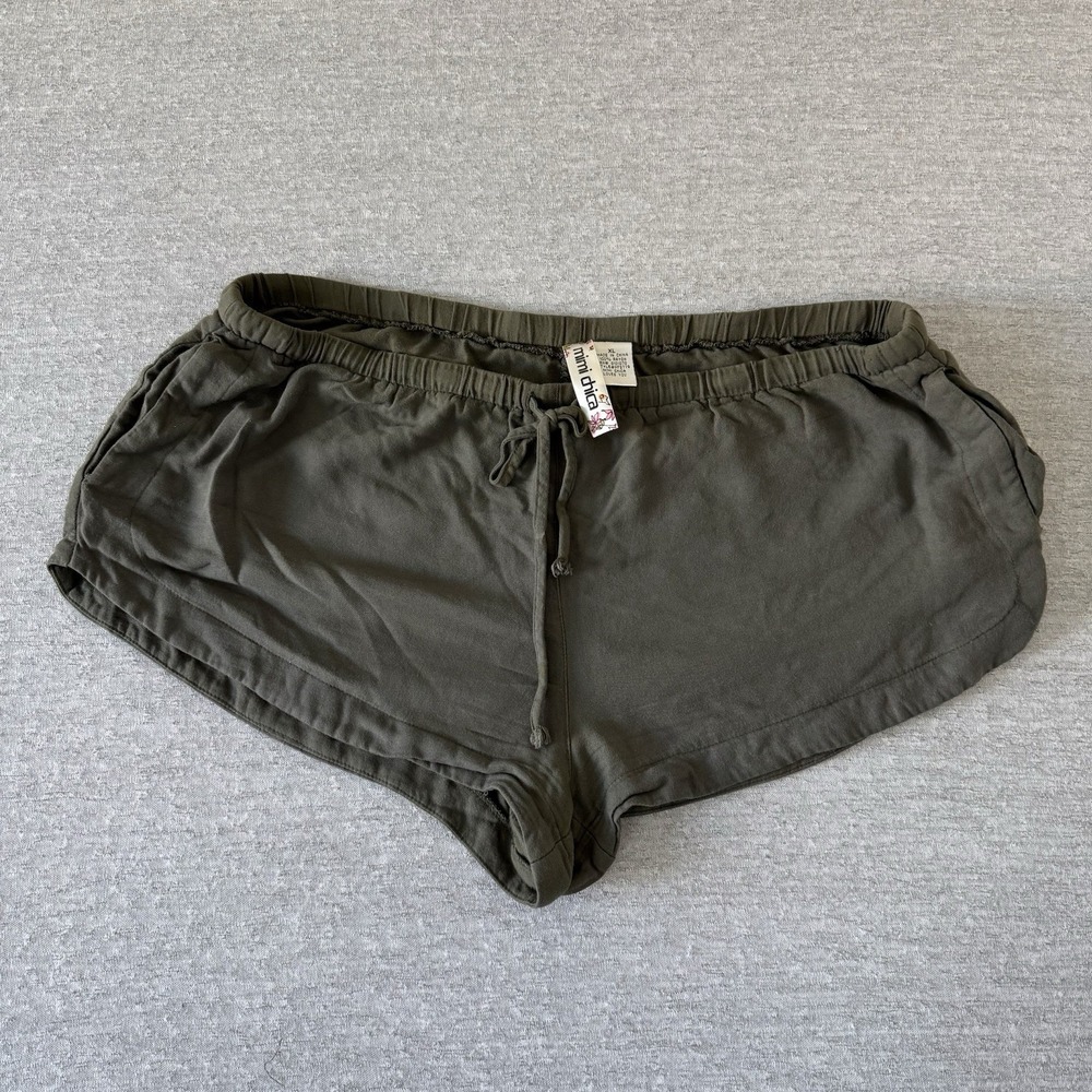 Mimi Chica Women's Shorts XL Army Green‎ Drawstring Elastic Waist Casual Style